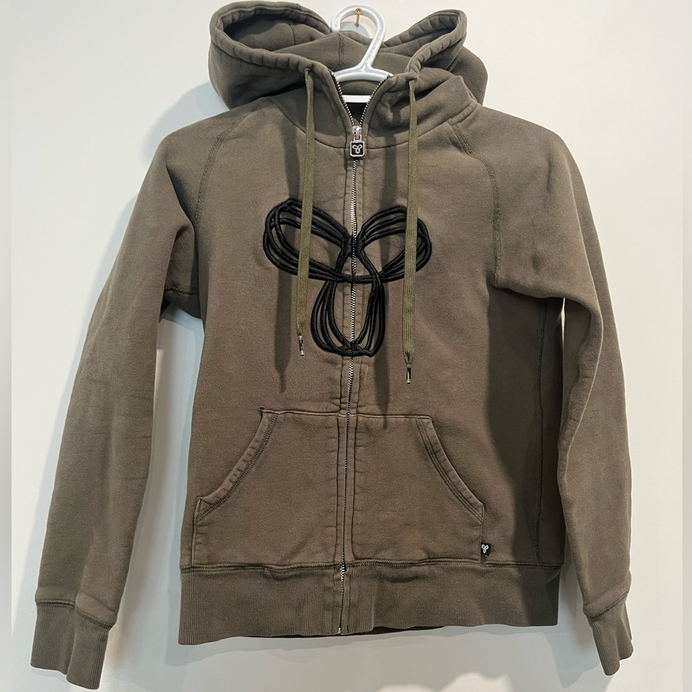 TNA Dark Green Hoodie with Black Logo - Picture 2 of 10